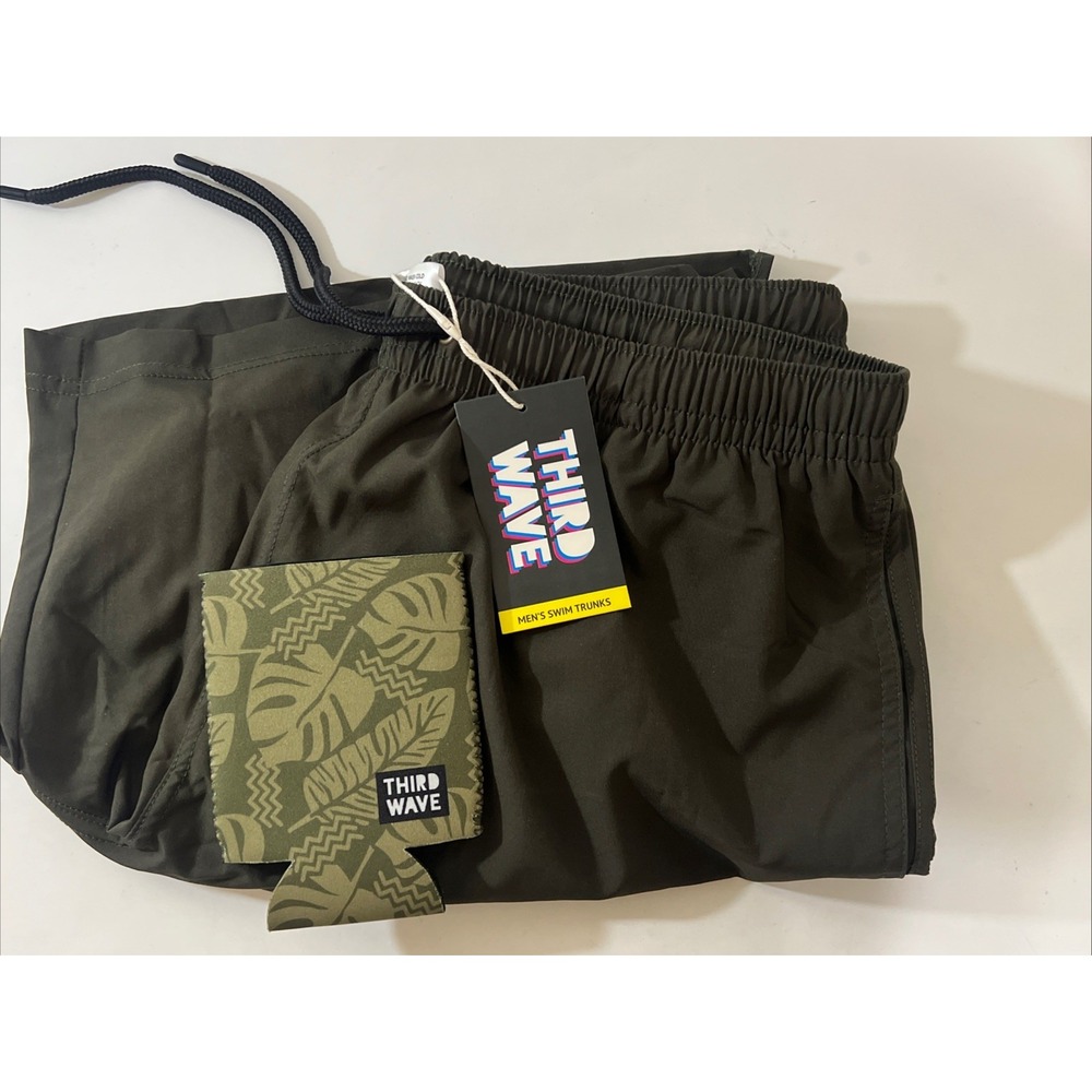 Third Wave Men's Compression Lined 5" Swim Trunks - Olive Green Size XL NWT